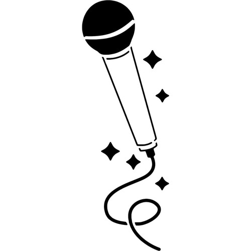 Microphone with glitter - 'microphone, glitter'