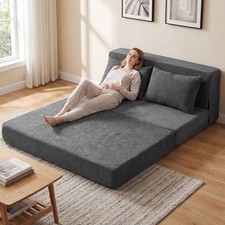 Chenille Fabric Fold Out Futon