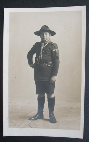 Old scouting rppc boy scout - rppc,