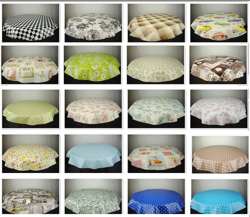 Round wipe clean tablecloth - wipe,