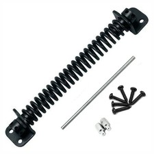BLACK Garden Gate Spring Tension Adjustable Door Closer Shed 1 x 200mm 8" inch