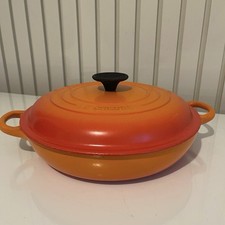 LE CREUSET Vintage Volcanic Orange Shallow Round Casserole Dish With Lid 26