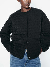 Zara Quilted Heart Jacket   Black   Large   (New with tags)