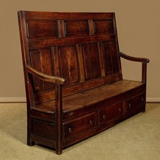Antique 18th.c. Welsh Oak Settle c.1750