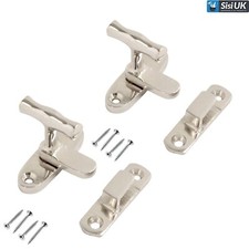 2x CHROME DISPLAY CABINET FASTENER CATCH Thumbturn Cupboard Lock SHOWCASE LATCH