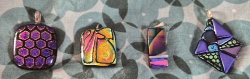 Dichroic glass pendants in - 4,