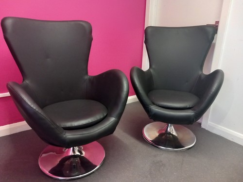 Swivel egg chair faux - chair.,