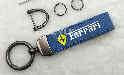 Blue ferrari keyring suede - ferrari,
