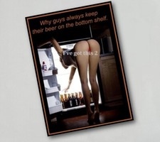 Fridge Magnet Woman Beer in Fridge Nude Art Budweiser 153