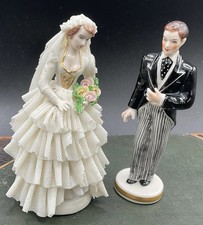MV Irish Dresden Rare  Bride” And Groom” Porcelain (Lace Damage) Germany