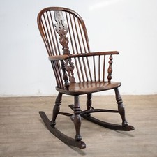 19th Century Yew Rocking Chair by J. Spencer