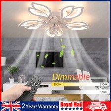LED Ceiling Fan Light Dimmable Chandelier Living Room Lamp With Remote Control