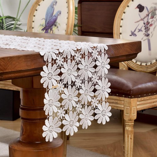 White vintage embroidered lace - embroidered,