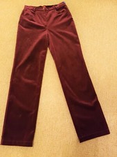 VTG Olsen Ladies Burgundy Velvet Finish Jeans Trousers Size 10 Excellent cond.
