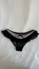 Agent Provocateur Fifi Lace Ruffle Black W/ Pink Accent Panty Brief. US Size 2