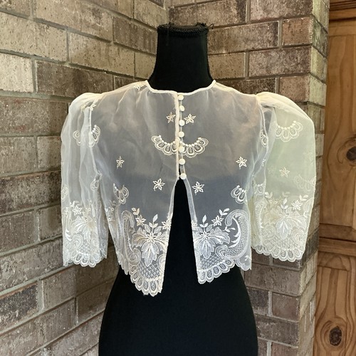 Vtg sheer embroidered - sheer, lace