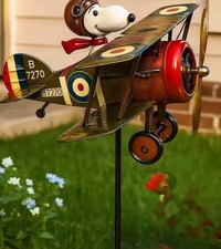 Snoopy Pilot Flying Biplane