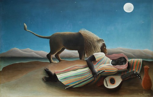 Henri rousseau the sleeping - the,