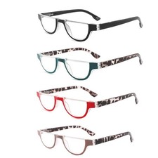 1 Pair Half Moon Colorful Frame Full Lens Reading Glasses Spring Hinges +1.0-4.0