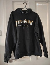 Thrasher Intro Burner Hoodie Size Medium Black Spellout With Flames Read Listing