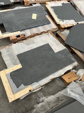 Black Brazilian Slate Riven Hearth 20mm T Shape  Bargain, Cheap, Log Wood Burner