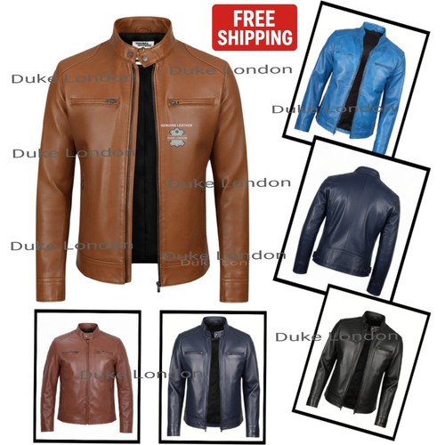 Men leather jacket cafe - jacket,