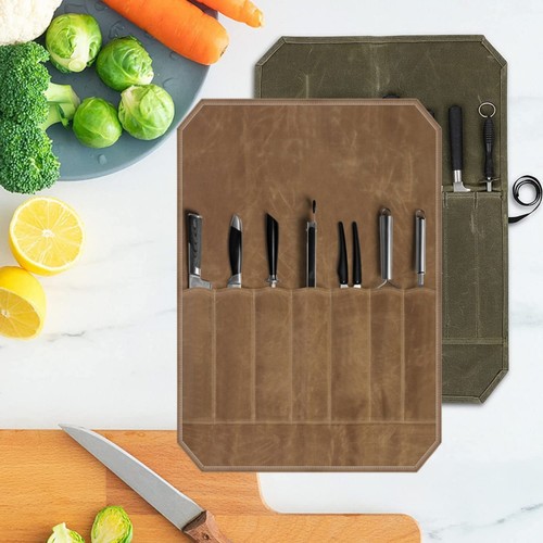 Wax canvas knife storage - canvas, bag