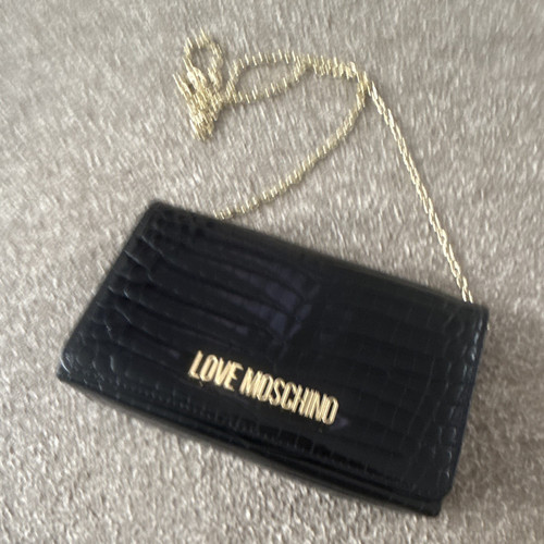 Love moschino black croc - black,