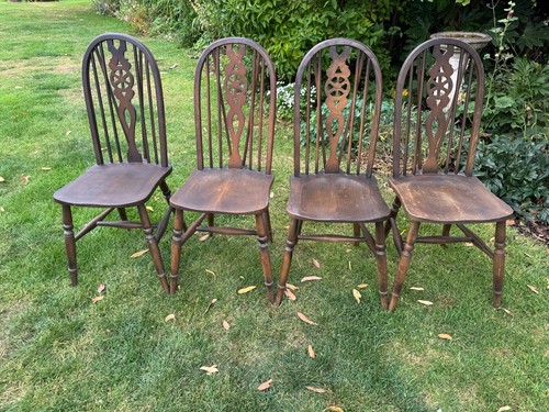 Vintage oak windsor high - 4x,
