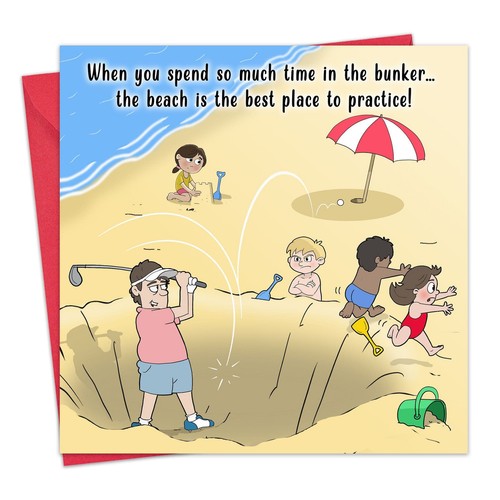 Funny golf card men golfer - funny,