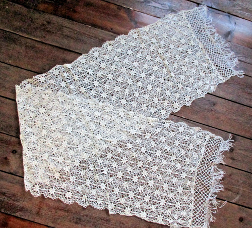 Vintage lace shawl - lace, long