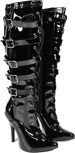 Women high heel knee - high, lace-up