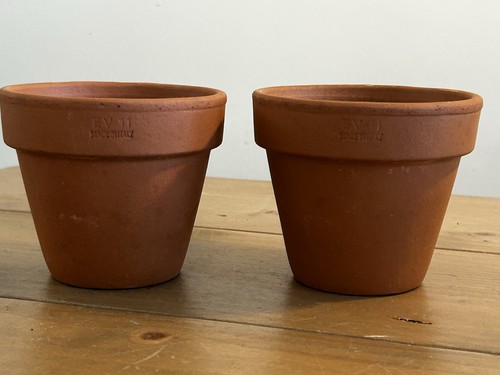 Pair vintage chunky terracotta - chunky,