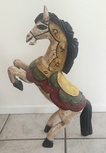 Large handcarved wooden horse - handcarved,