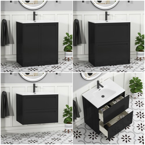 Black vanity unit - black,