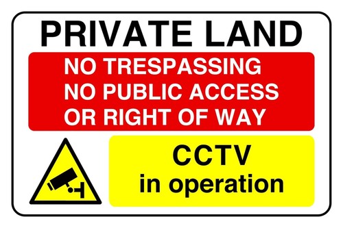 Private land trespassing - no,