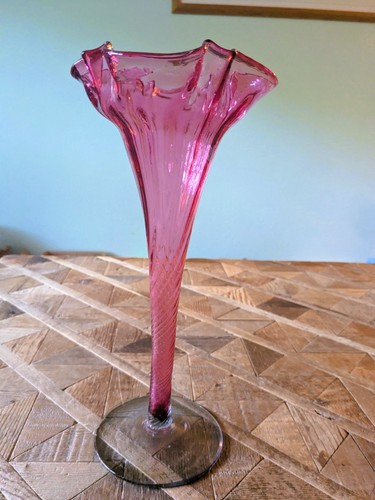 Vintage cranberry glass twist - vintage,