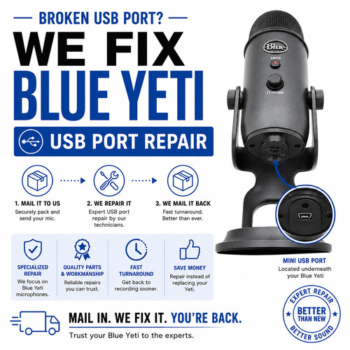 Blue yeti usb - port, repair