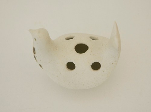 Vintage grey ceramic bird - grey,