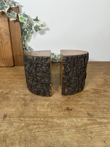 Vintage wooden heavy bookends - wooden,