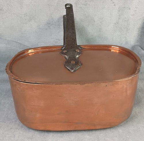 Antique french copper daubiere - french,