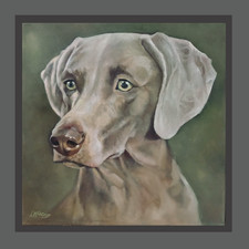 Weimaraner dog art animal art original oil painting on canvas