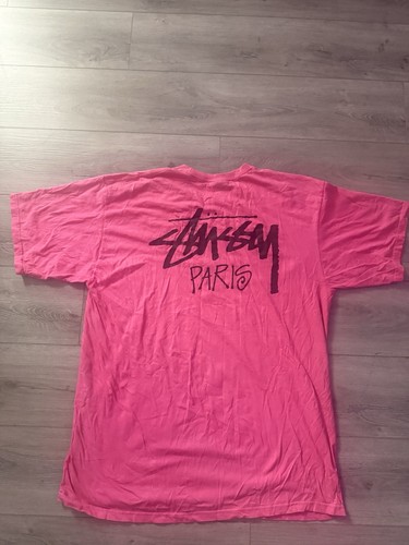 Stussy paris logo shirt pink - paris,