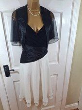Michel Ambers Black & Ivory MOB SILK Contrast Outfit, UK 12, New With Tags
