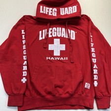 Lifeguard Men’s Size XL Hawaii Hoodie Red Official Casual Souvenir