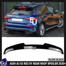 REAR ROOF SPOILER LIP WING SPORTBACK FOR AUDI A3 S3 RS3 8Y 2020+ GLOSS BLACK