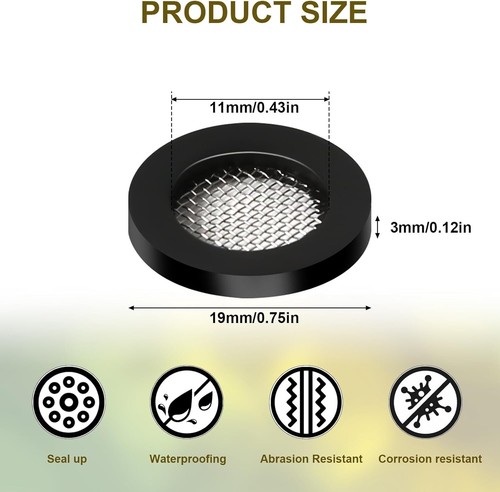 One black rubber washer - (1),