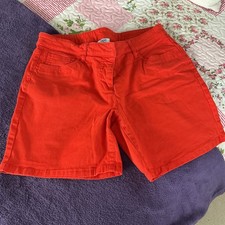 Orange Stretch Denim Shorts Size 18