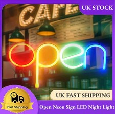LED Open Shop Sign Neon Display Window Hanging Light for Bar Hotel Restaurant UK