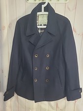 MENS JASPER CONRAN PEA COAT / JACKET - DARK NAVY  MEDIUM